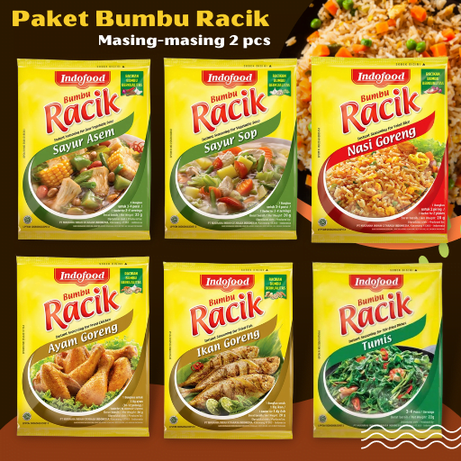 Paket Bumbu Racik Indofood, 12 pcs dengan 6 varian Rasa